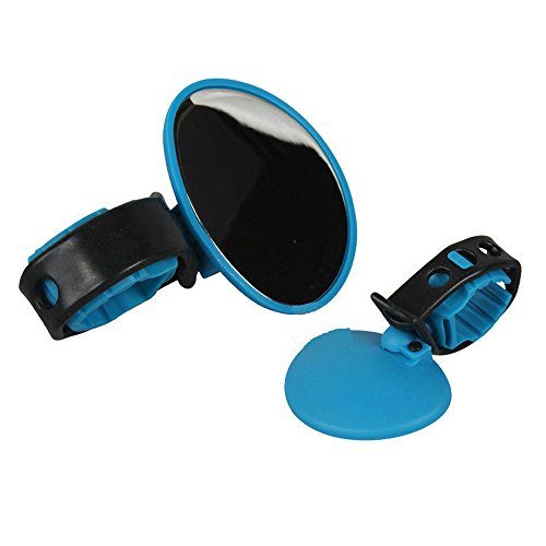 Hua Xin - Espejo retrovisor Giratorio de 360 Grados, Plegable, para Bicicleta, Especialmente diseñado para Conductores, Azul