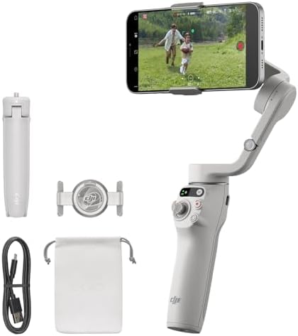 DJI Osmo Mobile 6, 3-Axis Phone Gimbal, Object Tracking, Built-in Extension Rod, Portable and Foldable, Android and iPhone Gimbal, Vlogging Stabilizer, YouTube TikTok Video, Platinum Gray