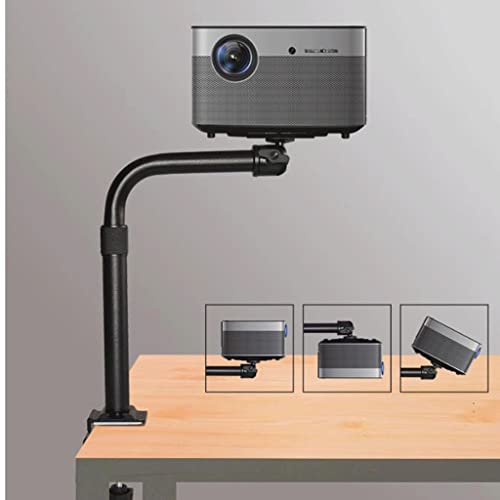 Soporte de proyector para escritorio y mesita de noche con tubo doblado negro 7