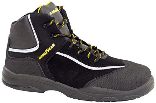 Goodyear G1388602C - Botas de Seguridad Unisex - Nobuk Negro S3 SRC - Protección Superior para Diversas Actividades Laborales - Talla 42