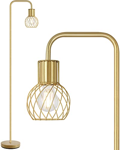 Brass Gold Standing Floor Lamp for Living Room - Modern