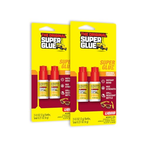 Super Glue Liquid - Clear - Two 3 Gram Bottles - (Pack of 2)