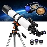 【Facile da Installare】 Abbiamo manuali di installazione dettagliati in 5 lingue, anche per i principianti in astronomia, i bambini possono installarlo da soli senza alcuno strumento. Il nostro telescopio è dotato di una borsa per il trasporto e di un treppiede regolabile; tutti gli accessori possono essere inseriti nella borsa, facile da trasportare e da riporre in viaggio.