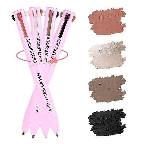 ESOTERIQUE 4 in 1 Makeup Pen, Eyeliner, Lip Liner, Brow Pencil, and Highlighter in One Pencil, Easy-To-Apply and Compact for Travel - Cruelty-Free & Vegan, Shade 02