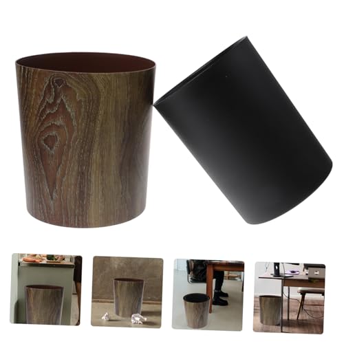 Caneca de basura rectangular marrón claro Happyyami miniatura 6