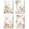4Pcs Watercolor Flower Kitchen Tea Towels 100% Cotton Pink Floral Butterfly Hand Towels Multiple Uses Quick Dry Dish Cloth for Table, Kitchen Decor, Housewarming Gifts