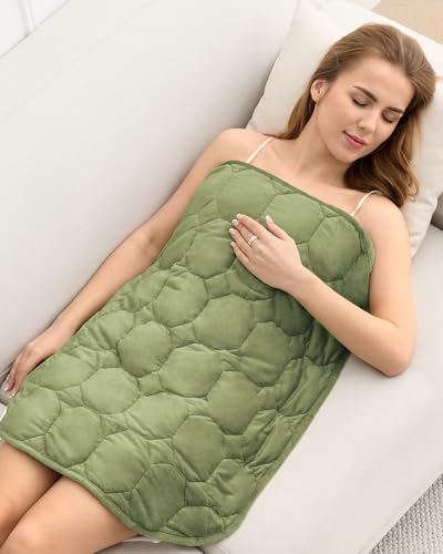 Image of Cottonblue Weighted Lap Blanket Pad 7 lbs 29 inch x 24 inch, Cozy Luxury Crystal Velvet Weighted Blanket for Adults, Small Weighted Blanket Throw All Season for Travel Relaxation Sleeping, Avocado Green