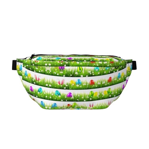 Grand sac banane coloré outdoor imprimé œufs de Pâques sac de taille pour homme et femme