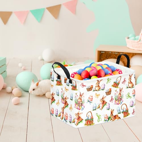 Image of Gift Toy Storage Basket for Girls and Boys, Storage Organizer for Nursery Hamper Home Bedroom Laundry Hamper Shelf Easter Baskets