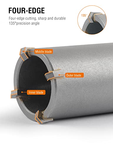 Binota Concrete Hole Saw 35 Mm, Arbor Sds Plus 220Mm, For Cement Wall Brick Sands Stone Sable-Rock Self-Leveling #TOP1