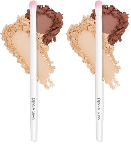 Image of wet n wild Crease Brush,Expert Precision Eyeshadow Application,Firm Flat Bristles,Ergonomic Handle for Comfortable Precision Control,Cruelty-Free & Vegan,(Pack of 2)