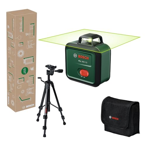 Bosch Livella laser PLL 360-1G (laser verde a 360°, autolivellante, precisione ±0,4 mm/m, batteria ricaricabile agli ioni di litio integrata, ricarica USB-C®, in confezione di cartone E-commerce)