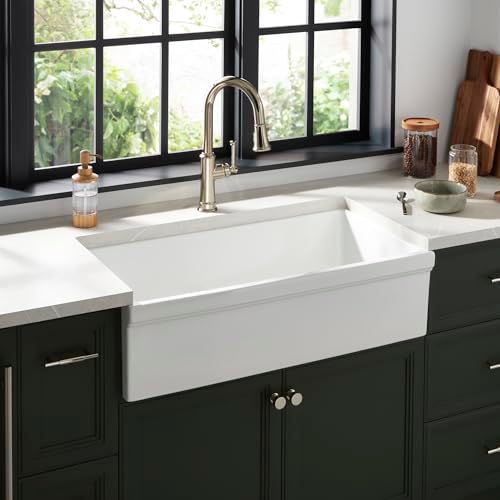 Signature Hardware 478346 Gallo 36" Farmhouse Single Basin Fireclay Kitchen Sink - White