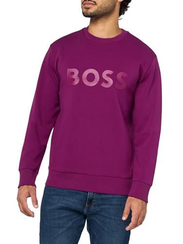 BOSS, Iconic Logo Crewneck Sweatshirt, plum caspia, L