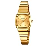 findtime Reloj de pulsera dorado para mujer, dorado, resistente al agua, para uso diario, con correa ajustable, Golden Scale, Pulsera