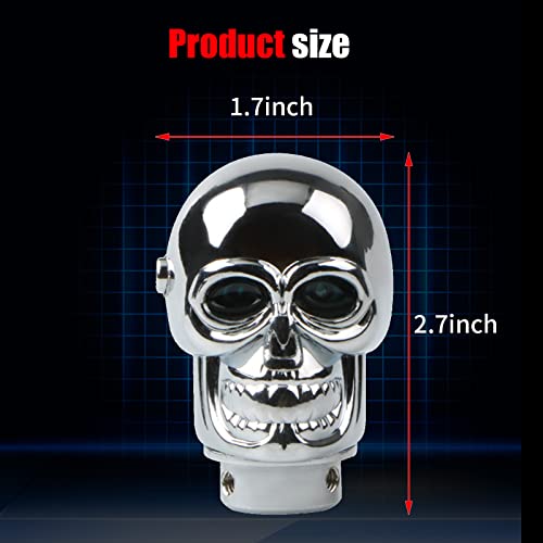 Dewkou 1 Pc Skull Shift Knob Gear Stick With Led Light, Shift Head Replacement Shifter Fit Most Manual Automatic Cars (Red) #TOP1