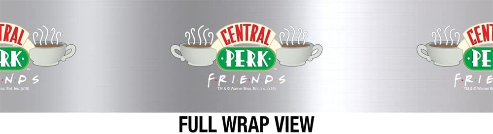 Friends OFFICIAL Central Perk Coffee Logo 12 OZ Stemless Wine Tumbler, Stainless Steel Travel Cup|Lake Tumbler|Insulated with Leak Resistant Slide-Lock Lid, Stainless Steel
