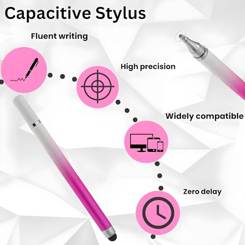 Image of 2-Way Dual-Sided Stylus Pen for All Touch Screen Devices Android Mobile Phones Tablets Pads Smartphones - Pink Gradient