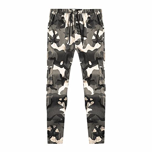 WENKOMG1 Mens Camo Pants Military Combat Athletic Workout Tactical Jogger Sweatpants with Pockets, XXXXL