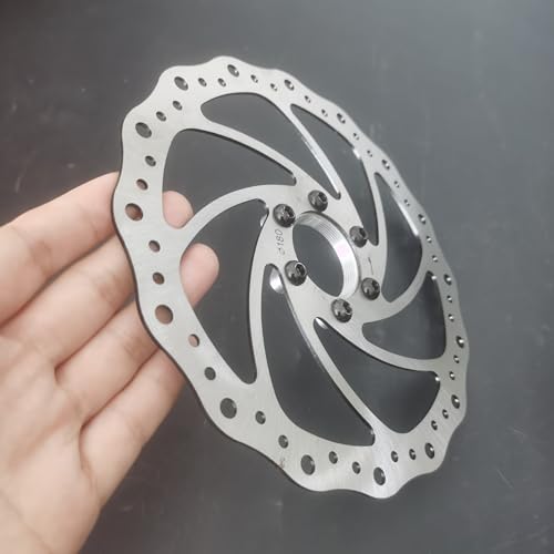 DONSP1986 Bicycle Disc Brake Rotor 160mm 180mm 203mm Stainless Steel, Bike Freewheel Threaded Hub Disc Brake Rotor Flange Adapter (Silver, 180MM)