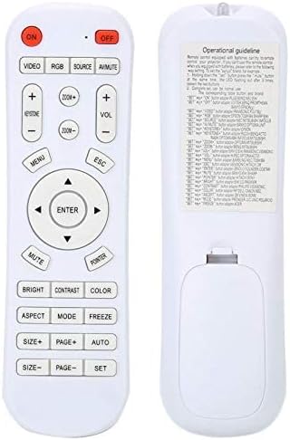 Socobeta Remote Control Universal Remote Controller Wireless Remote Control Replacement for Projector White