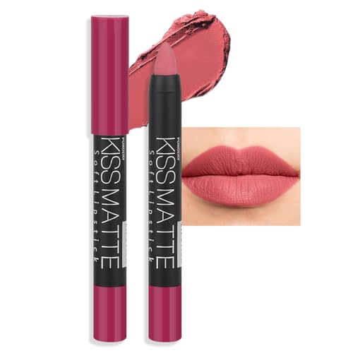 evpct 1Pcs Plum Red Matte Lipstick and Lip Crayon Liner Pencil Pen Set for Women Lip Stain Long Lasting Waterproof labiales mate magicos 24 horas originales pintalabios permanente 24 horas 02