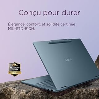 Lenovo Yoga 7 2-in-1 14AKP10 - Ordinateur Portable AI 2-en-1 14'' OLED (AMD Ryzen AI 5 340, RAM 16Go, SSD 512Go, AMD Radeon 840M Graphique, Windows 11 Home) Clavier rétroéclairé AZERTY - Tidal Teal