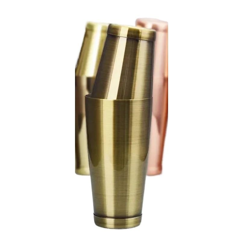 Shaker à Cocktail en INOX, Shaker À Cocktail Haut De Gamme, Boîte Lestée, Plaquée Or/cuivre, Finition Noire/Miroir, Ustensiles Bar(Mirror Finish)