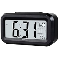 Technoline Réveil à Quartz Analogique Modèle C - Silencieux Avec Alarme Snooze Et Rétroéclairage