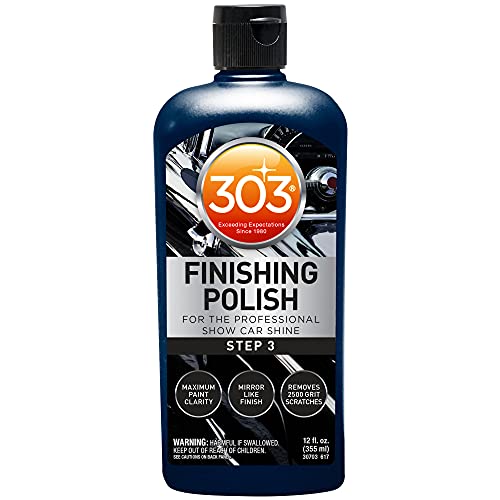 303 Products Finishing Polish for The Professional Show Car Shine - Maximum Paint Clarity - Mirror Like Finish - Removes 2500 Grit Scratches (Step 3), 12 fl. oz. (30703)