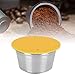 zhoul Coffee Capsule Pods wkład filtra do kawy, kapsułki ze stali nierdzewnej, wielokrotnego użytku, do ekspresu do kawy Dolce Gusto (żółty)