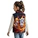 JEOCODY Cool Fire Tiger Kids Vest for Girls Boys Sleeveless Jackets Casual Stand Collar Zipper Coat with Pockets Fuzzy Clothing Lightweight Clothes Fashion Clothing