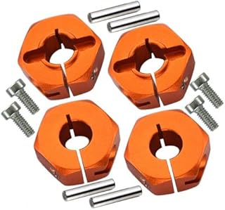 GPM for Tamiya TT-01 Upgrade Parts Aluminum Wheel Hex Drive Adaptor with Pins & Screws - 4Pcs Set Orange