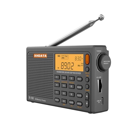 XHDATA R108 Portable Radio AM/FM/SW/LW/Airband Shortwave Radio Receive