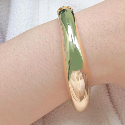 Gold Plated Chunky Bracelets for Women-Gold Open Bangle Cuff Waterproof Birthday Mother's Day Valuntine's Day Christmas Gifts4