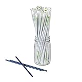 Restaurantware-Basic Nature 8.3 Inch Disposable Straws, 100 Sustainable Straws - Wrapped, Won't Alter Flavors, Midnight Blue PLA / PBAT Straw, For Hot And Cold Drinks