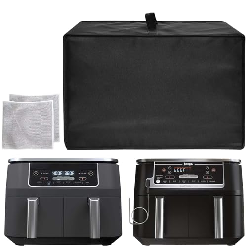 Air Fryer Dust Cover, Heat-Resistant Waterproof And Dust-Proof 600D Nylon Material, Compatible For Ninja DZ401/DZ550/DZ201/DZ302/DZ071 6-in-1 Dual Zone Smart Air Fryer (black)