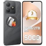 🚀 【6GB RAM + 64GB ROM, ampliable hasta 2TB TF】 Con 6GB RAM y 64GB ROM, este smartphone ofrece espacio suficiente para apps esenciales, fotos, vídeos, música y documentos. Además, admite tarjeta TF de hasta 2TB para ampliar la memoria fácilmente. Una buena opción entre los móviles baratos y buenos para quienes necesitan más almacenamiento sin gastar demasiado.