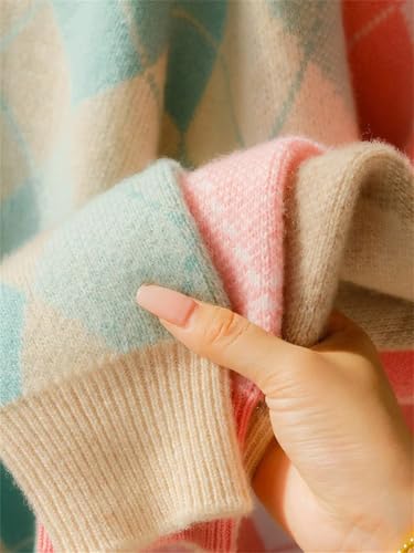 Men's 100% Merino Wool Multicolor Pullover Round Neck Long Sleeve Sweater Autumn Winter Thick Knit Top3