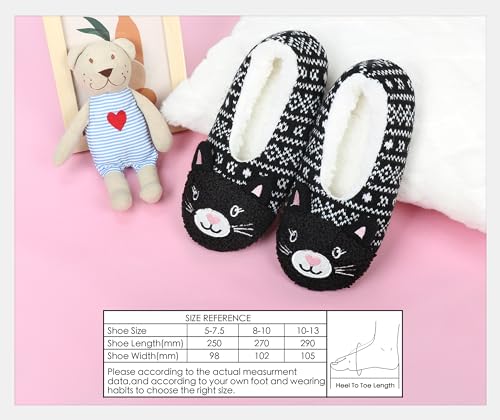 Image of DICUIRD Womens Animal Slipper Socks Non Slip Gripper House Slippers