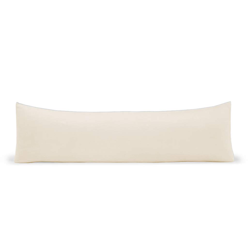 Bolster Body Pillow with Pillowcase Hollowfiber Filled - Orthopedic Pregnancy Maternity Cushion - For Nursing Back Neck Support Long Pillow- With Free Polycotton Pillowcase Cover (Cream, King - 5FT)