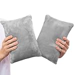 2 Pack Small Pillow, Memory Foam Mini Pillow 11 X 7 Inches for Travel, Sleeping, Nap and Neck, Knee, Lumbar Support, Tiny Cushion for Pet, Dogs (Grey)