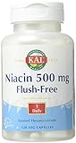 KAL Niacin Flush-Free Capsules 500 Mg, 120 Count