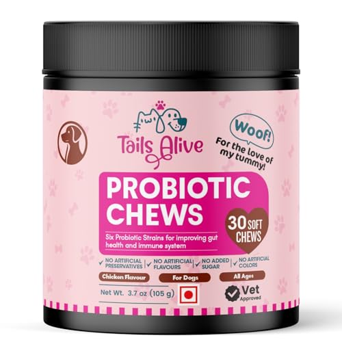 Image of Probiotic Soft Chews Supplement for Dogs | Six Probiotic Strains for Gut Health & Digestion | Chicken Flavor | Supports Immune Function | 30 Soft Chews