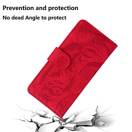 Capa de couro com estampa em relevo com compartimento para cartão para Samsung iPhone Flip Capa para