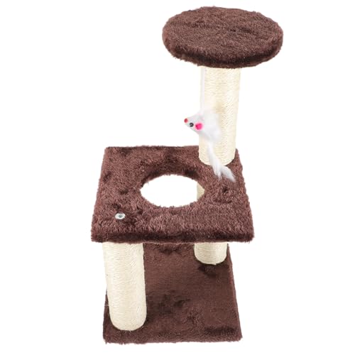 Poste rascador VALICLUD para gatos, 3 niveles, color café miniatura 1