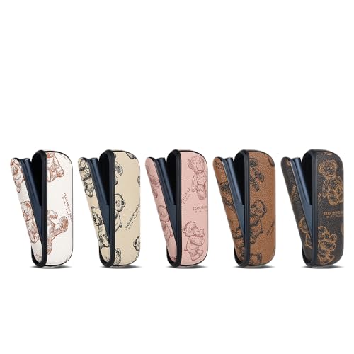 Vikvokrケース IQOS適用する イルマi アイコス対応 ILUMA あいこす互換機 ドアカバー含む、レザー調素材 クマ模様デザイン 手触りよし360度保護 (ホワイト)