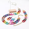 Fuqimanman2020 3 PCS Macaron Chunky Jewelry Set Acrylic Exaggerate Necklace Bracelet Geometric Statement Earring Cuban Link Chain Collar Necklace 80S Costume Party Jewelry-colorful #1