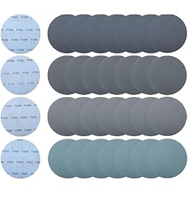 Schleifscheiben 180mm Klett 1000/1500/2000/3000 Körnung für Präzisionsarbeiten, 20 Stück Nass Trocken Schleifen 180mm Schleifpapier für Auto Lackpolitur, Holzfeinschliff & Metallpolitur