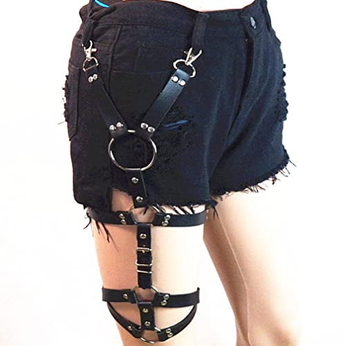 Leather Leg Harness Punk Black Garters Belts Rave Club Party Thigh Holster Leg Chain Body Jewelry For Women #TOP4